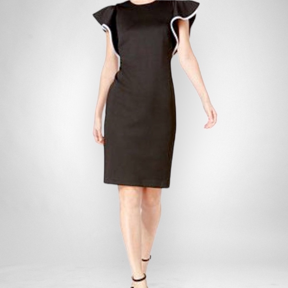 Calvin Klein Black Statement Cap Flutter-Sleeve S… - image 2